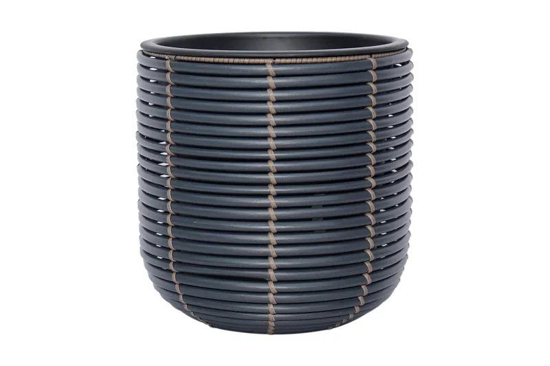 Blomsterkrukke Wicker D27xH28 cm Svart - Interiør - Dekorasjon & innredningsdetaljer - Krukker - Utepotter