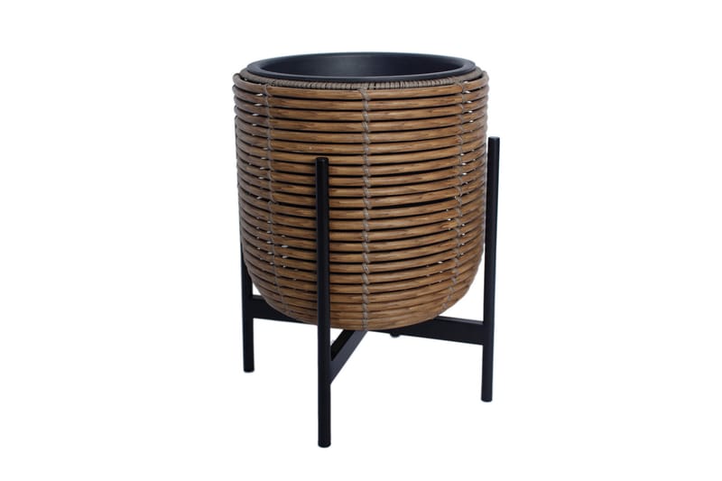 Blomsterkrukke Wicker på stativ 30x30xH38 cm Brun - Interiør - Dekorasjon & innredningsdetaljer - Krukker - Utepotter