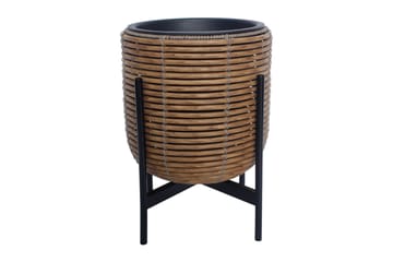Blomsterkrukke Wicker på stativ 30x30xH38 cm Brun - Interiør - Dekorasjon & innredningsdetaljer - Krukker - Utepotter