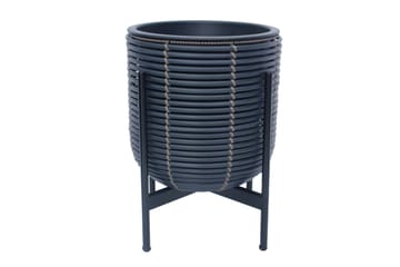 Blomsterkrukke Wicker på stativ 30x30xH38 cm Svart - Interiør - Dekorasjon & innredningsdetaljer - Krukker - Utepotter