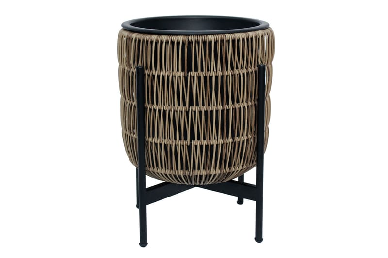 Blomsterkrukke Wicker på stativ 30x30xH38 cm Lysebrun - Interiør - Dekorasjon & innredningsdetaljer - Krukker - Utepotter