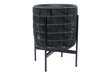 Blomsterkrukke Wicker på stativ 38x38xH49 cm Svart - Interiør - Dekorasjon & innredningsdetaljer - Krukker - Utepotter