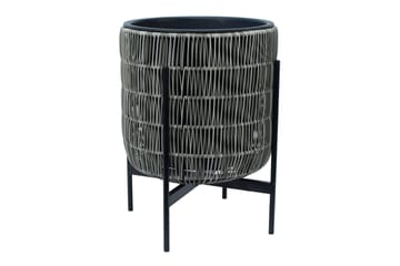 Blomsterkrukke Wicker på stativ 38x38xH49 cm Grå - Interiør - Dekorasjon & innredningsdetaljer - Krukker - Utepotter
