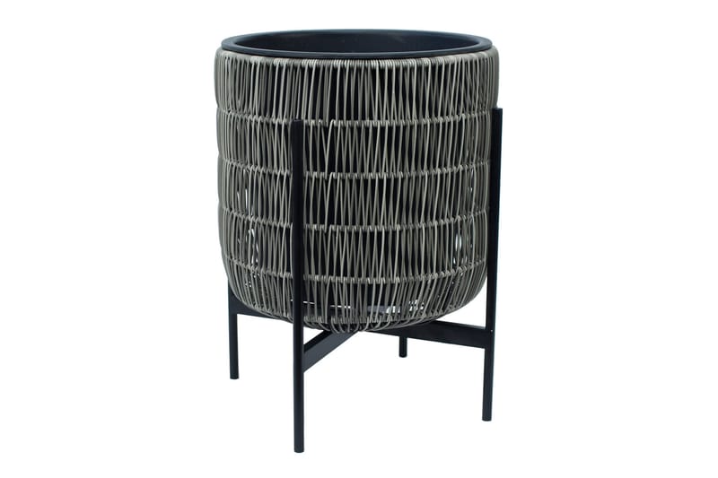 Blomsterkrukke Wicker på stativ 38x38xH49 cm Grå - Interiør - Dekorasjon & innredningsdetaljer - Krukker - Utepotter