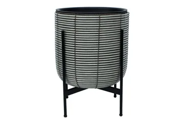 Blomsterkrukke Wicker på stativ 38x38xH49 cm Grå - Interiør - Dekorasjon & innredningsdetaljer - Krukker - Utepotter