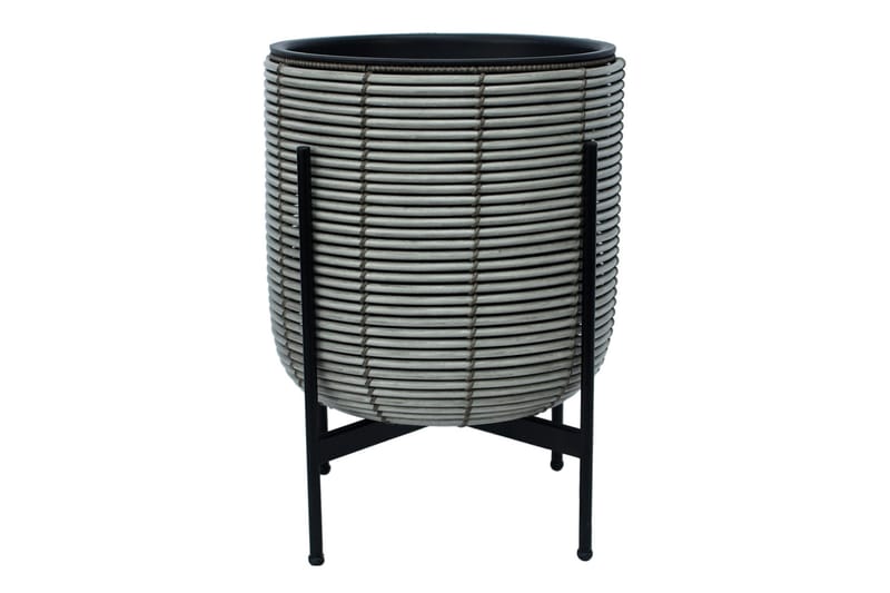 Blomsterkrukke Wicker på stativ 38x38xH49 cm Grå - Interiør - Dekorasjon & innredningsdetaljer - Krukker - Utepotter