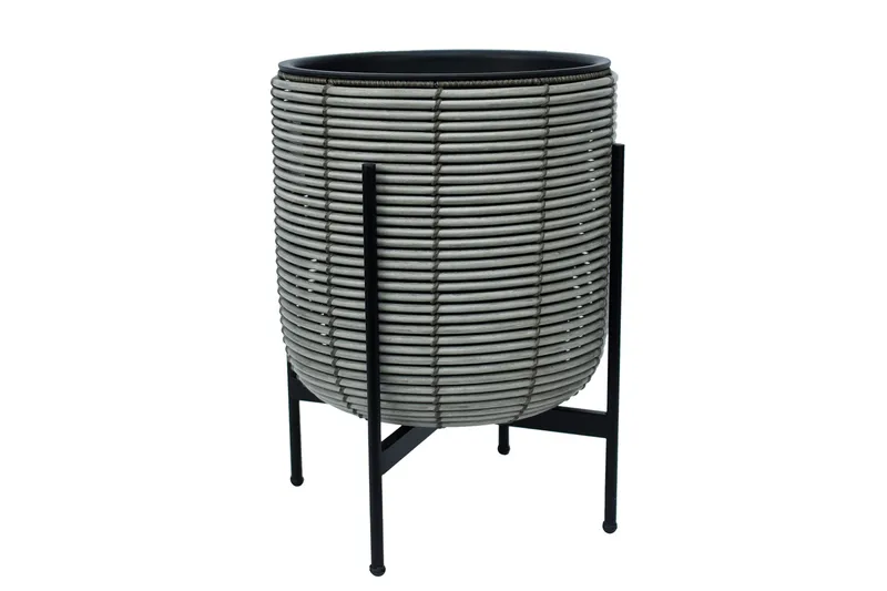 Blomsterkrukke Wicker på stativ 38x38xH49 cm Grå