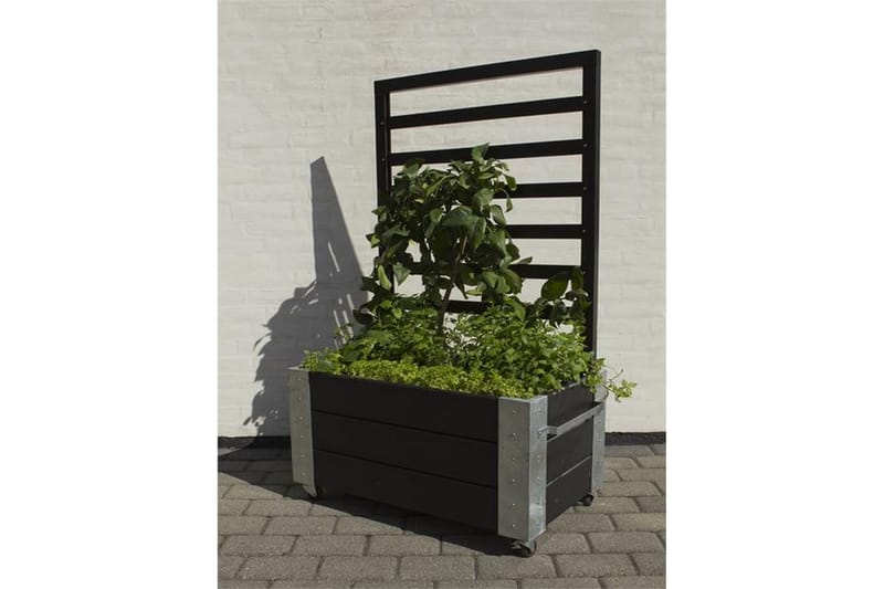 Cubic Blomsterkassse/Romavdeler 87x50x130 cm med stålhjørne - Hvit|Svart - Utepotter - Blomsterkasser