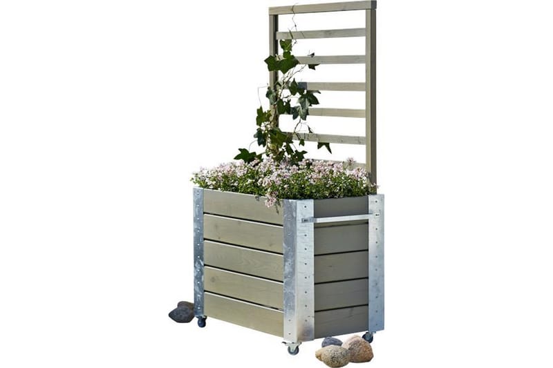 Cubic Blomsterkassse/Romavdeler 87x50x155 cm med stålhjørne - Grå|Hvit - Blomsterkasser - Utepotter