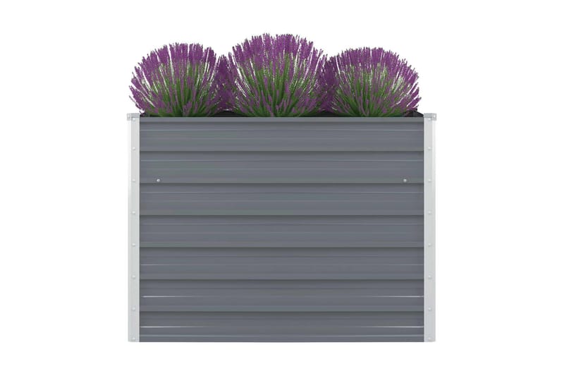 Forhøyet hagebed 100x100x77 cm galvanisert stålgrå - Grå - Blomsterkasser - Utepotter