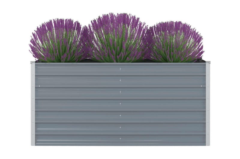 Forhøyet hagebed 160x80x77 cm galvanisert stålgrå - Grå - Utepotter - Blomsterkasser
