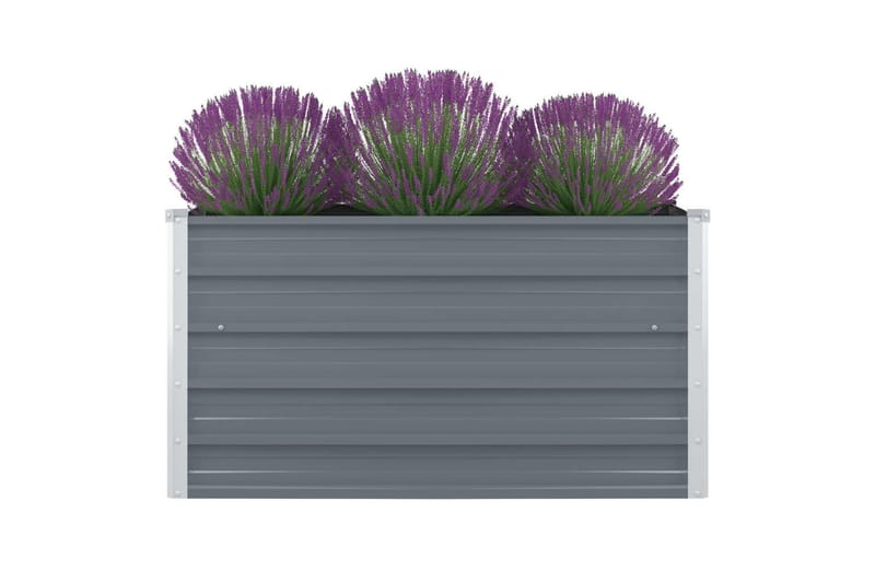 Forhøyet plantekasse 100x100x45 cm galvanisert stål grå - Blomsterkasser - Utepotter