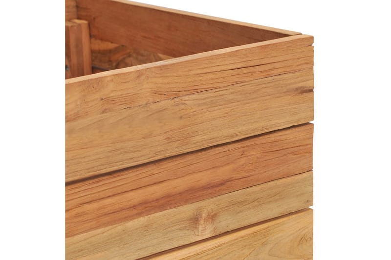 Høybed 100x40x38 cm resirkulert teak og stål -   - Blomsterkasser - Utepotter