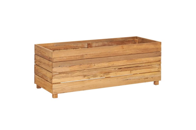 Høybed 100x40x38 cm resirkulert teak og stål - Utepotter - Blomsterkasser