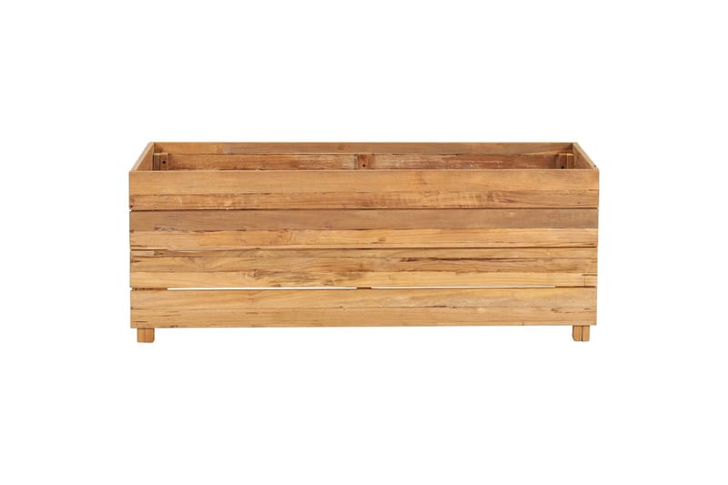 Høybed 100x40x38 cm resirkulert teak og stål - Utepotter - Blomsterkasser