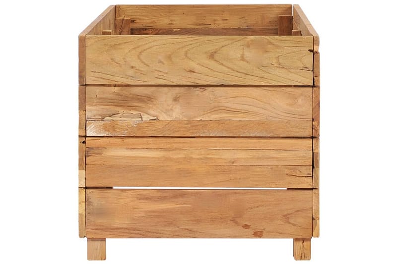 Høybed 100x40x38 cm resirkulert teak og stål -   - Blomsterkasser - Utepotter