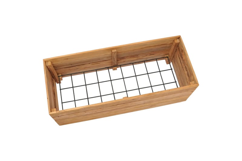 Høybed 100x40x38 cm resirkulert teak og stål -   - Blomsterkasser - Utepotter