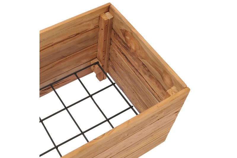 Høybed 100x40x38 cm resirkulert teak og stål -   - Blomsterkasser - Utepotter