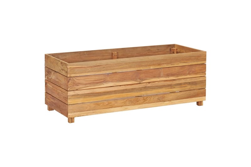 Høybed 100x40x38 cm resirkulert teak og stål - Utepotter - Blomsterkasser