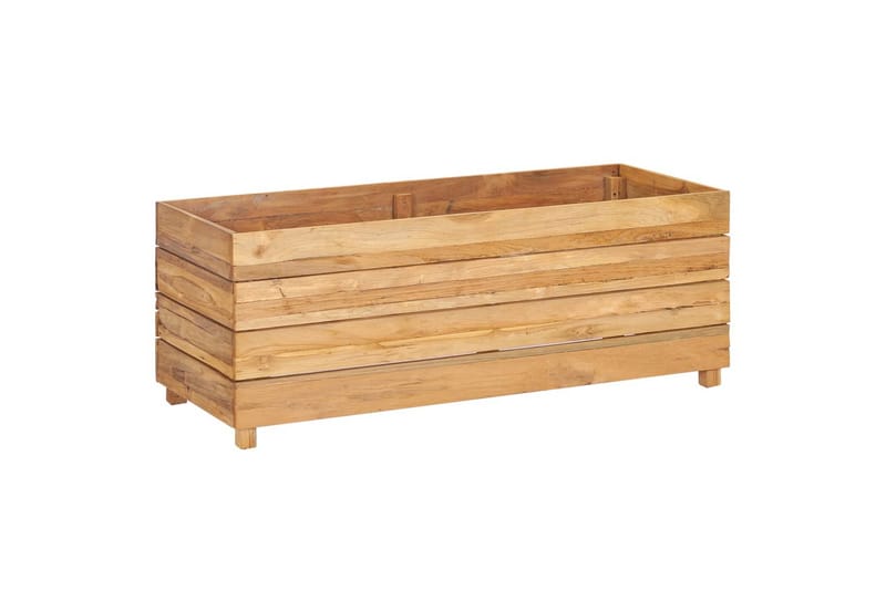 Høybed 100x40x38 cm resirkulert teak og stål - Utepotter - Blomsterkasser