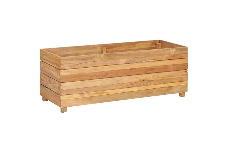 Høybed 100x40x38 cm resirkulert teak og stål - Utepotter - Blomsterkasser