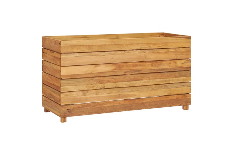 Høybed 100x40x55 cm resirkulert teak og stål - Blomsterkasser - Utepotter