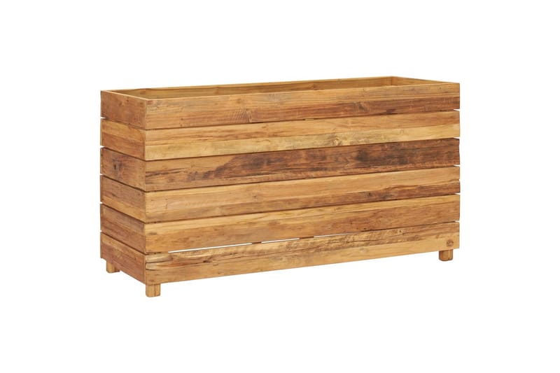 Høybed 100x40x55 cm resirkulert teak og stål - Utepotter - Blomsterkasser