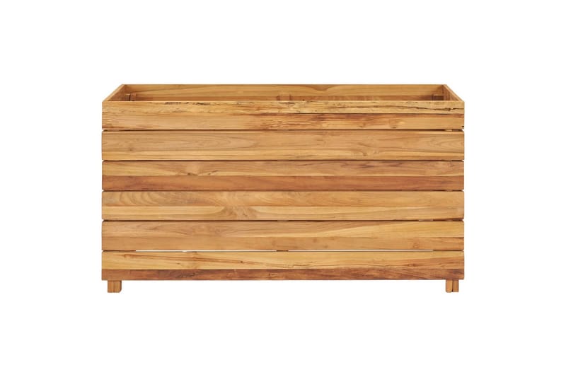 Høybed 100x40x55 cm resirkulert teak og stål - Utepotter - Blomsterkasser