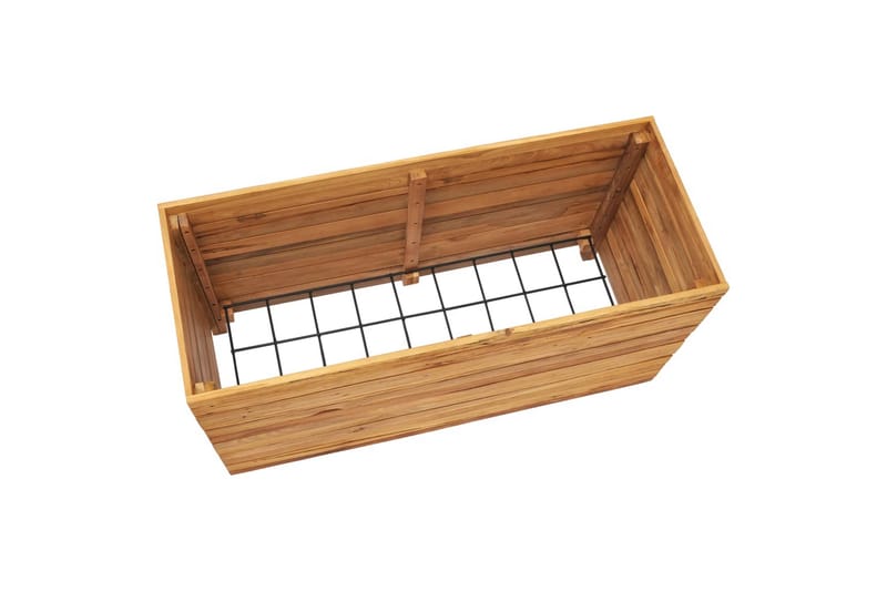 Høybed 100x40x55 cm resirkulert teak og stål - Blomsterkasser - Utepotter