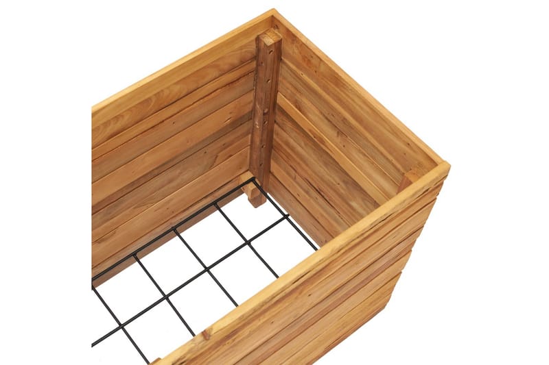Høybed 100x40x55 cm resirkulert teak og stål - Blomsterkasser - Utepotter