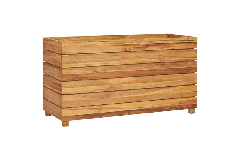 Høybed 100x40x55 cm resirkulert teak og stål - Utepotter - Blomsterkasser