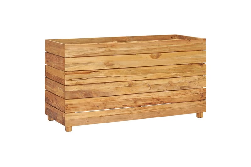 Høybed 100x40x55 cm resirkulert teak og stål - Utepotter - Blomsterkasser