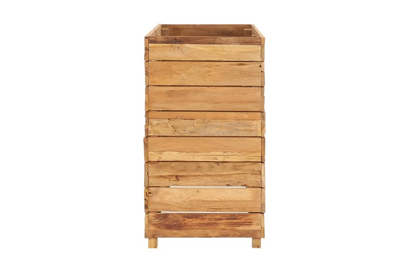 Høybed 100x40x72 cm resirkulert teak og stål - Utepotter - Blomsterkasser