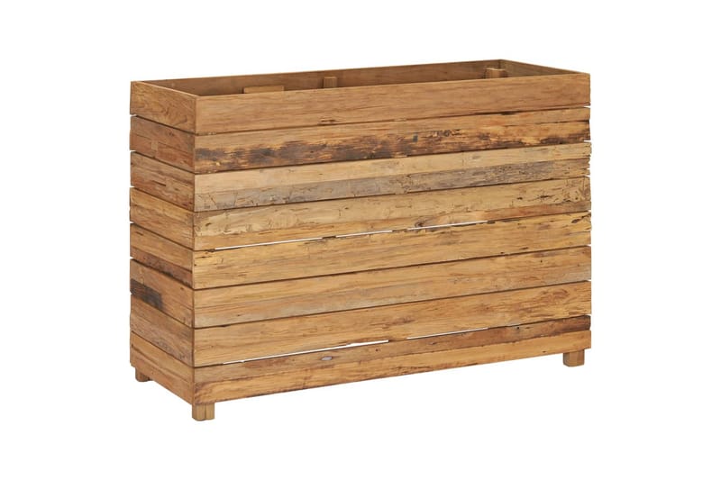 Høybed 100x40x72 cm resirkulert teak og stål - Blomsterkasser - Utepotter
