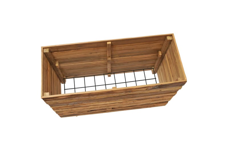 Høybed 100x40x72 cm resirkulert teak og stål - Blomsterkasser - Utepotter