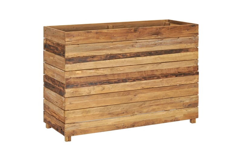 Høybed 100x40x72 cm resirkulert teak og stål - Blomsterkasser - Utepotter