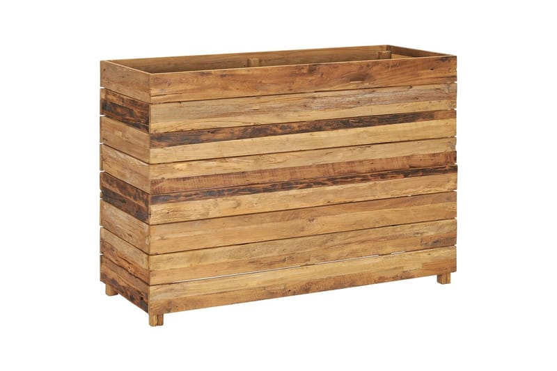 Høybed 100x40x72 cm resirkulert teak og stål - Utepotter - Blomsterkasser