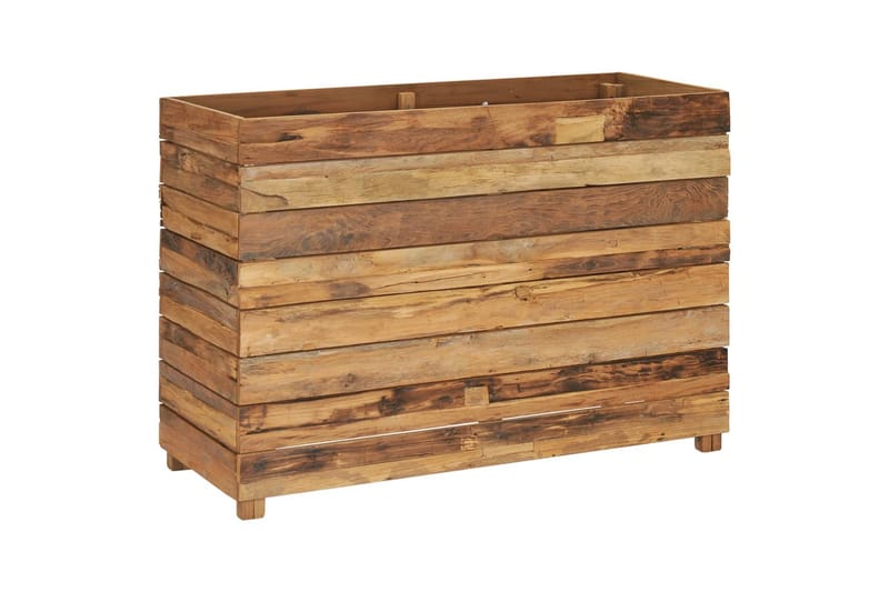 Høybed 100x40x72 cm resirkulert teak og stål - Blomsterkasser - Utepotter