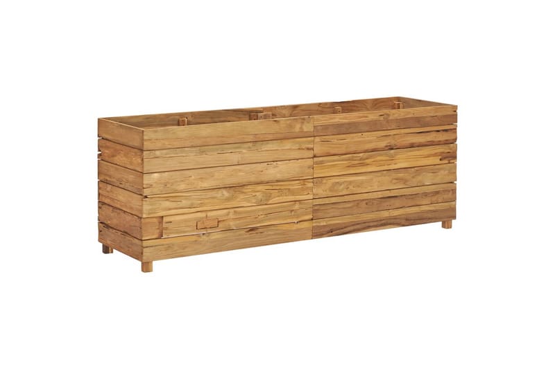 Høybed 150x40x55 cm resirkulert teak og stål - Blomsterkasser - Utepotter