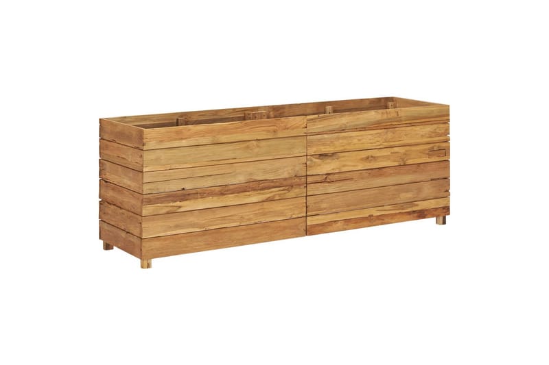 Høybed 150x40x55 cm resirkulert teak og stål - Blomsterkasser - Utepotter