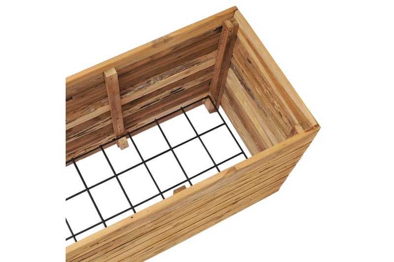 Høybed 150x40x55 cm resirkulert teak og stål - Blomsterkasser - Utepotter