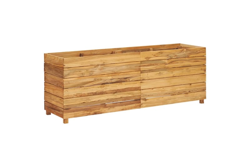 Høybed 150x40x55 cm resirkulert teak og stål - Blomsterkasser - Utepotter