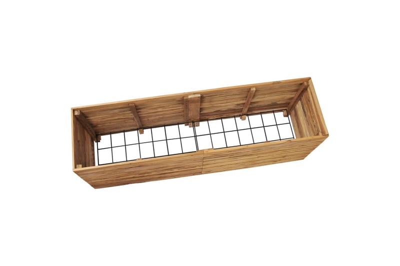 Høybed 150x40x55 cm resirkulert teak og stål - Blomsterkasser - Utepotter