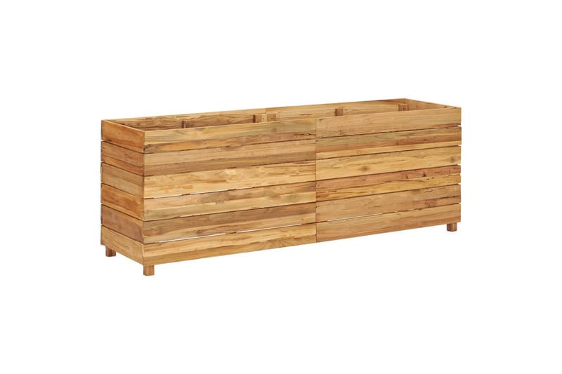 Høybed 150x40x55 cm resirkulert teak og stål - Utepotter - Blomsterkasser