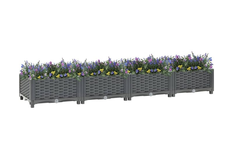 Høybed 160x40x23 cm polypropylen - Grå - Utepotter - Blomsterkasser
