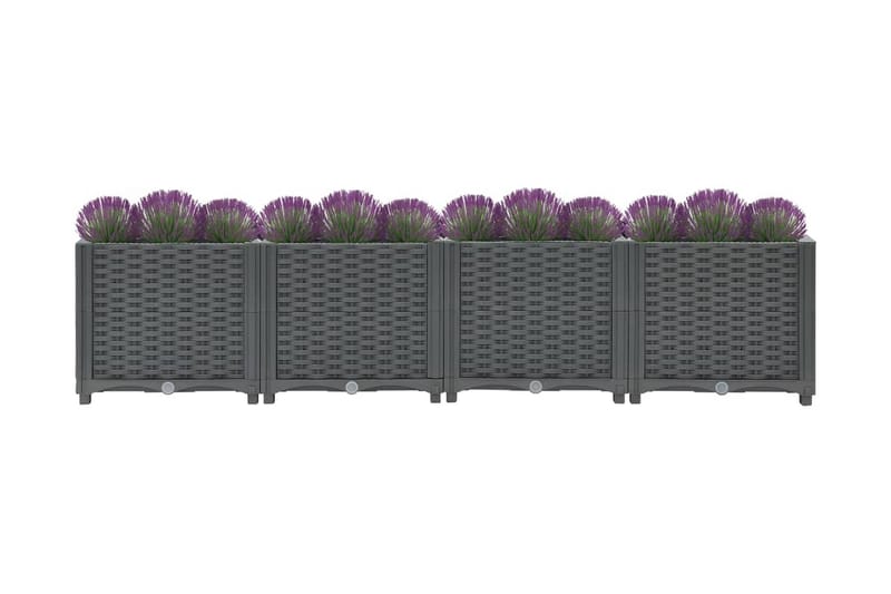 Høybed 160x40x38 cm polypropylen - Grå - Utepotter - Blomsterkasser