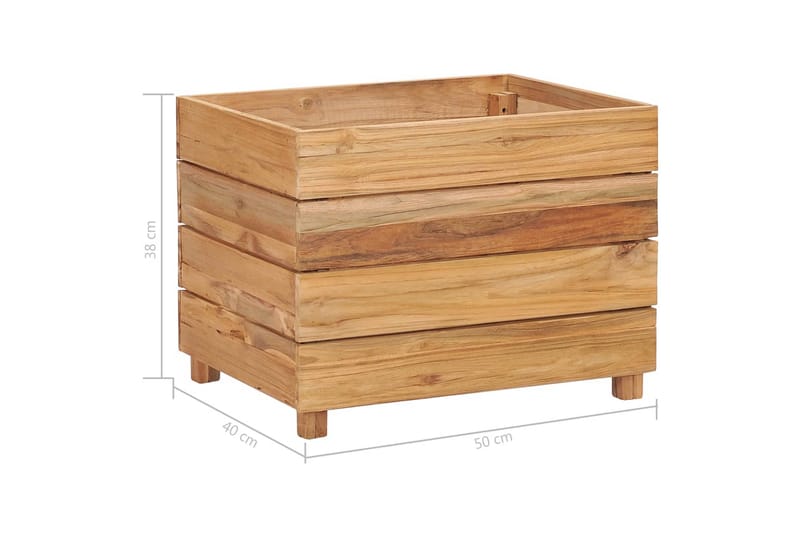 Høybed 50x40x38 cm resirkulert teak og stål - Blomsterkasser - Utepotter