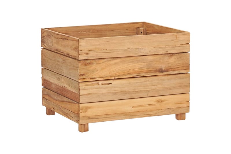 Høybed 50x40x38 cm resirkulert teak og stål - Blomsterkasser - Utepotter