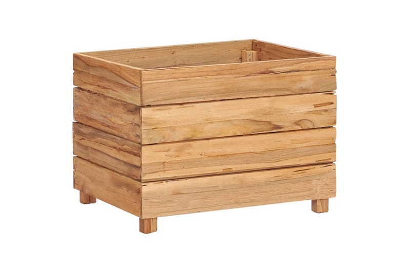Høybed 50x40x38 cm resirkulert teak og stål - Blomsterkasser - Utepotter