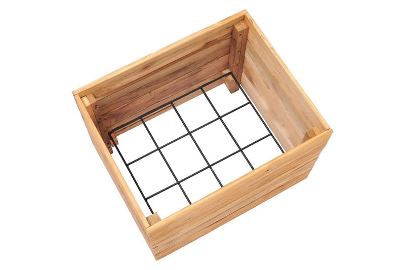 Høybed 50x40x38 cm resirkulert teak og stål - Blomsterkasser - Utepotter